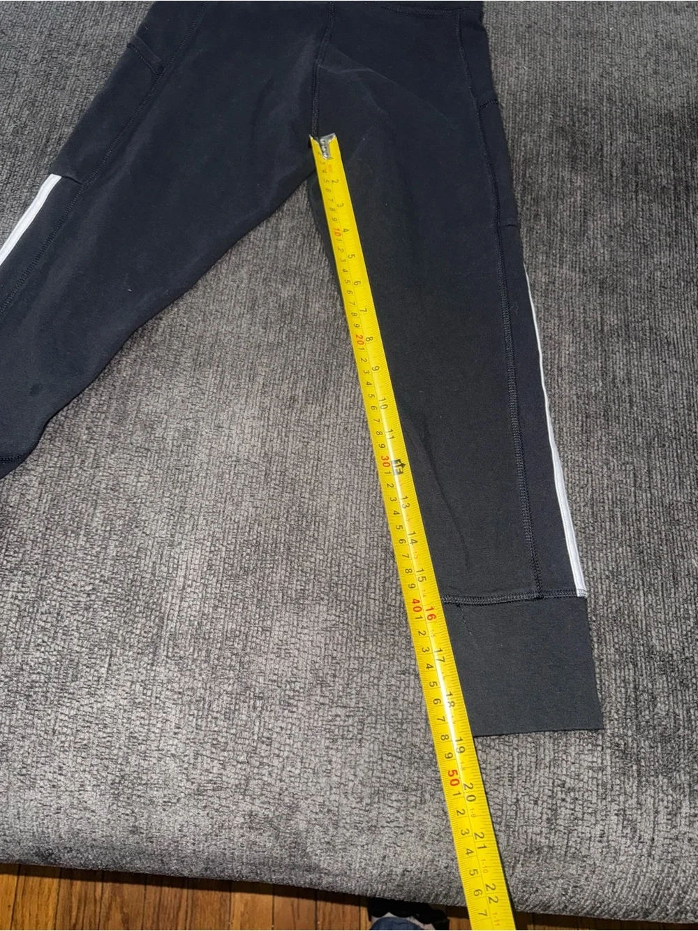 Adidas Girls Black 3-Stripe Leggings with Pockets Size Large 14